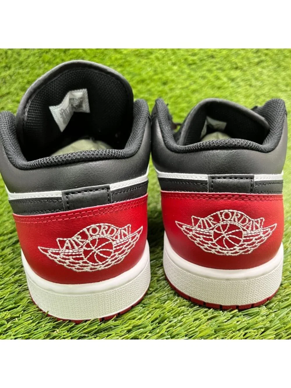 Nike Air Jordan 1 Low Mens Size 11.5 Red Black Athletic Leather Shoes Sneakers